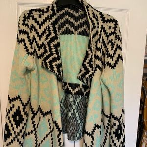 Cozy Aztec Open Wrap Sweater